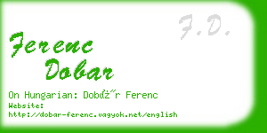 ferenc dobar business card